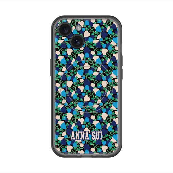 スリムプロテクションプレミアムケース with MagSafe［ ANNA SUI - HEARTS VINE - BLUE ］