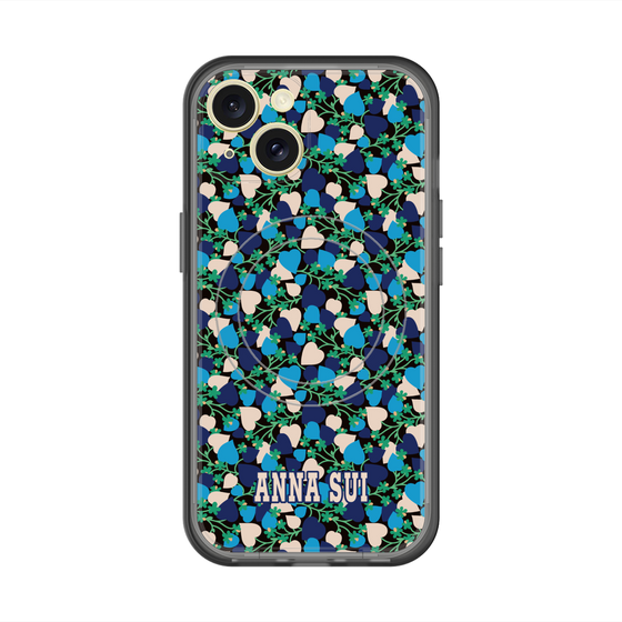 スリムプロテクションプレミアムケース with MagSafe［ ANNA SUI - HEARTS VINE - BLUE ］