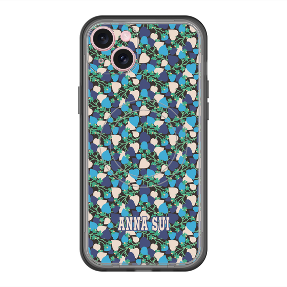 スリムプロテクションプレミアムケース with MagSafe［ ANNA SUI - HEARTS VINE - BLUE ］