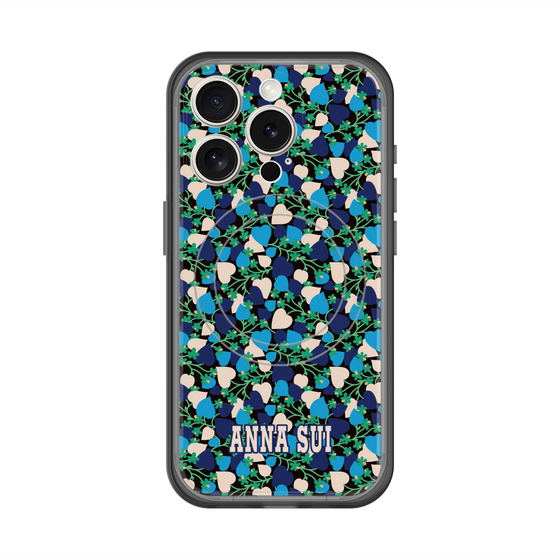 スリムプロテクションプレミアムケース with MagSafe［ ANNA SUI - HEARTS VINE - BLUE ］