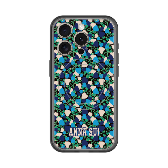 スリムプロテクションプレミアムケース with MagSafe［ ANNA SUI - HEARTS VINE - BLUE ］