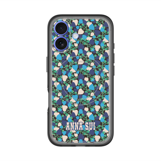スリムプロテクションプレミアムケース with MagSafe［ ANNA SUI - HEARTS VINE - BLUE ］