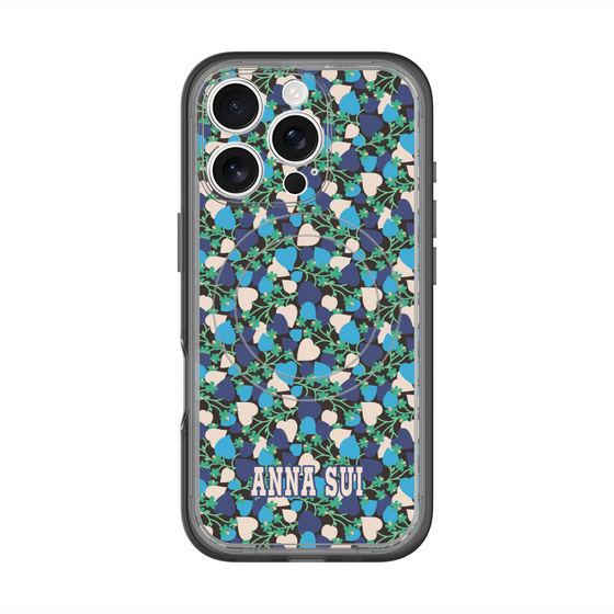 スリムプロテクションプレミアムケース with MagSafe［ ANNA SUI - HEARTS VINE - BLUE ］