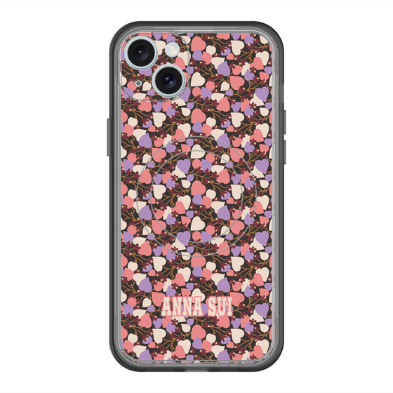 スリムプロテクションプレミアムケース with MagSafe［ ANNA SUI - HEARTS VINE - PINK ］