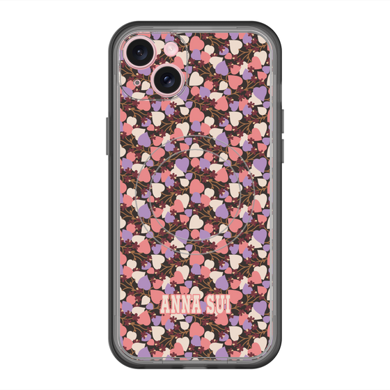 スリムプロテクションプレミアムケース with MagSafe［ ANNA SUI - HEARTS VINE - PINK ］