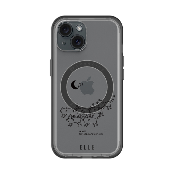 スリムプロテクションプレミアムケース with MagSafe［ ELLE - All cats are grey in the dark ］