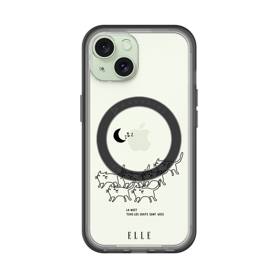 スリムプロテクションプレミアムケース with MagSafe［ ELLE - All cats are grey in the dark ］