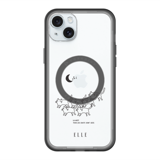 スリムプロテクションプレミアムケース with MagSafe［ ELLE - All cats are grey in the dark ］