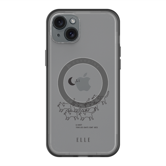 スリムプロテクションプレミアムケース with MagSafe［ ELLE - All cats are grey in the dark ］