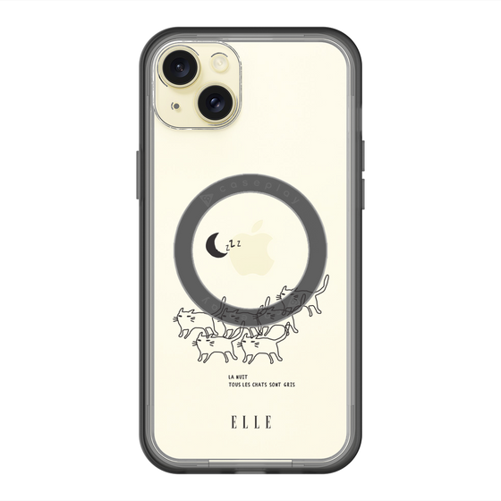スリムプロテクションプレミアムケース with MagSafe［ ELLE - All cats are grey in the dark ］