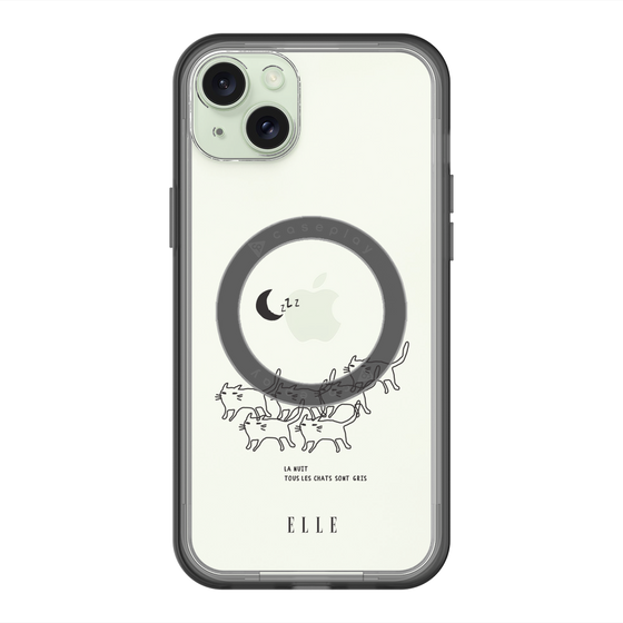 スリムプロテクションプレミアムケース with MagSafe［ ELLE - All cats are grey in the dark ］