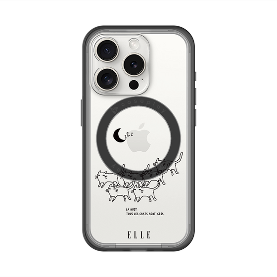 スリムプロテクションプレミアムケース with MagSafe［ ELLE - All cats are grey in the dark ］