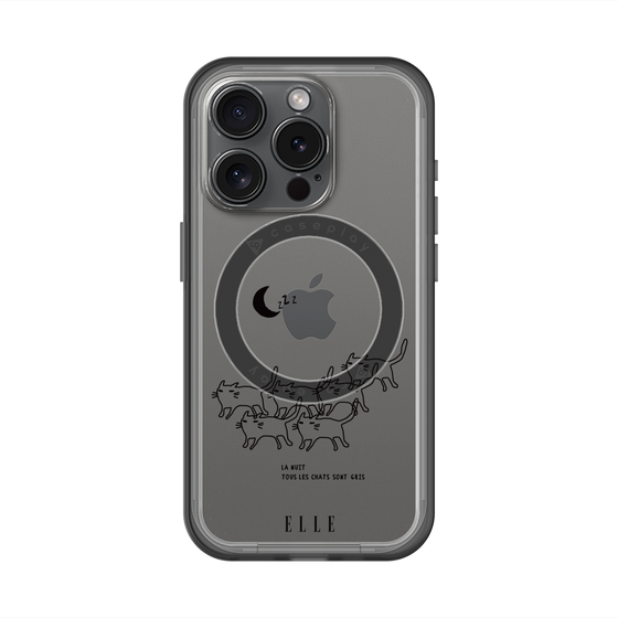 スリムプロテクションプレミアムケース with MagSafe［ ELLE - All cats are grey in the dark ］