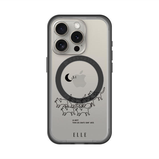 スリムプロテクションプレミアムケース with MagSafe［ ELLE - All cats are grey in the dark ］