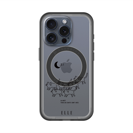 スリムプロテクションプレミアムケース with MagSafe［ ELLE - All cats are grey in the dark ］