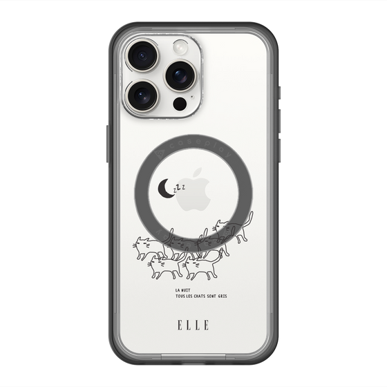 スリムプロテクションプレミアムケース with MagSafe［ ELLE - All cats are grey in the dark ］