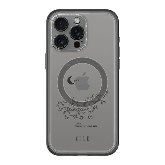 スリムプロテクションプレミアムケース with MagSafe［ ELLE - All cats are grey in the dark ］