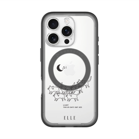 スリムプロテクションプレミアムケース with MagSafe［ ELLE - All cats are grey in the dark ］