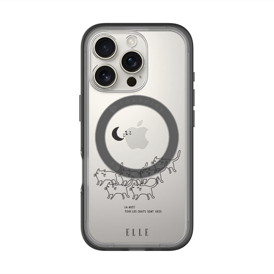 スリムプロテクションプレミアムケース with MagSafe［ ELLE - All cats are grey in the dark ］