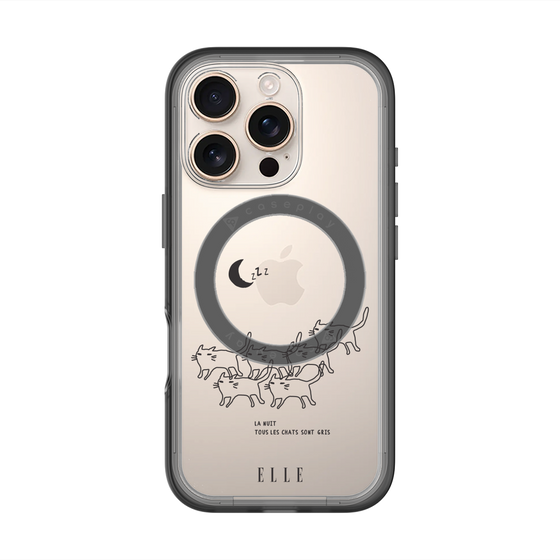 スリムプロテクションプレミアムケース with MagSafe［ ELLE - All cats are grey in the dark ］