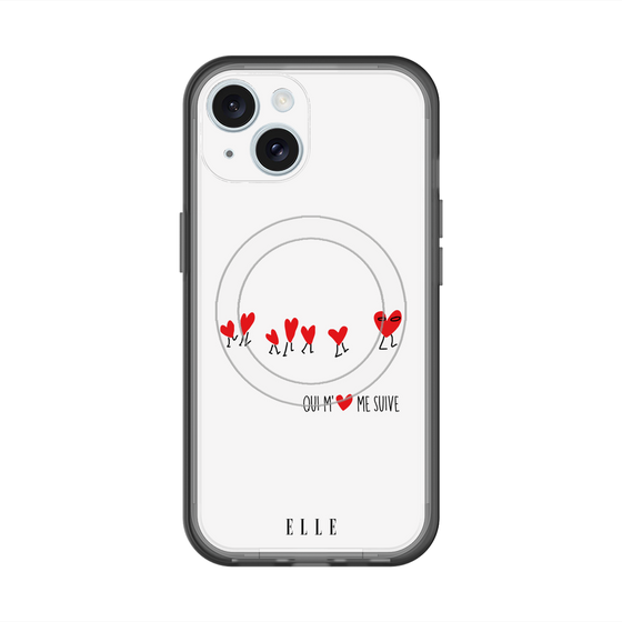 スリムプロテクションプレミアムケース with MagSafe［ ELLE - Let who love me follow me - ホワイト ］