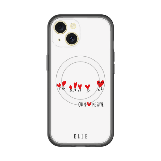 スリムプロテクションプレミアムケース with MagSafe［ ELLE - Let who love me follow me - ホワイト ］