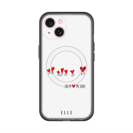 スリムプロテクションプレミアムケース with MagSafe［ ELLE - Let who love me follow me - ホワイト ］