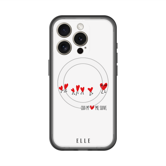 スリムプロテクションプレミアムケース with MagSafe［ ELLE - Let who love me follow me - ホワイト ］