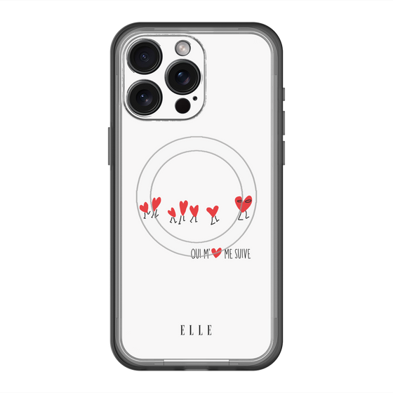 スリムプロテクションプレミアムケース with MagSafe［ ELLE - Let who love me follow me - ホワイト ］
