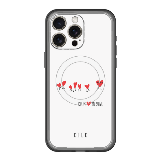 スリムプロテクションプレミアムケース with MagSafe［ ELLE - Let who love me follow me - ホワイト ］