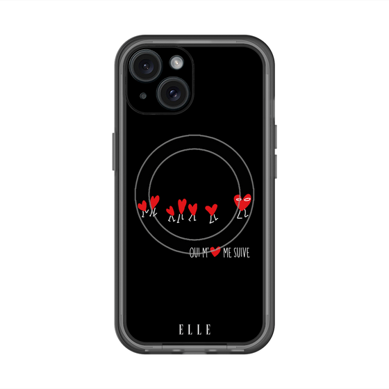 スリムプロテクションプレミアムケース with MagSafe［ ELLE - Let who love me follow me - ブラック ］
