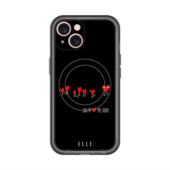 スリムプロテクションプレミアムケース with MagSafe［ ELLE - Let who love me follow me - ブラック ］