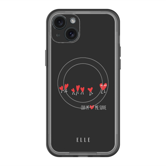 スリムプロテクションプレミアムケース with MagSafe［ ELLE - Let who love me follow me - ブラック ］