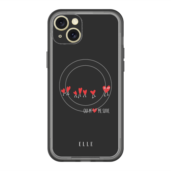 スリムプロテクションプレミアムケース with MagSafe［ ELLE - Let who love me follow me - ブラック ］