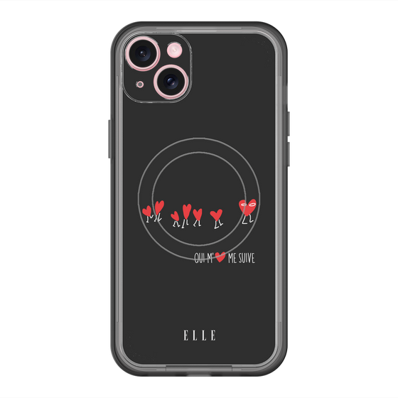 スリムプロテクションプレミアムケース with MagSafe［ ELLE - Let who love me follow me - ブラック ］