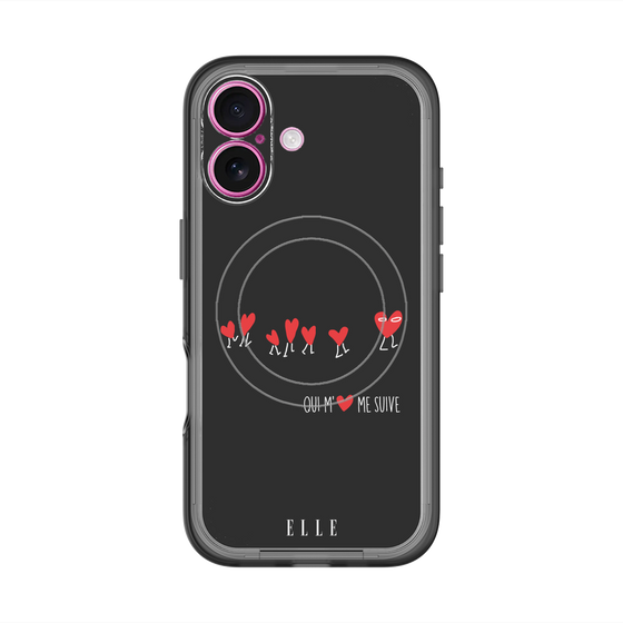 スリムプロテクションプレミアムケース with MagSafe［ ELLE - Let who love me follow me - ブラック ］