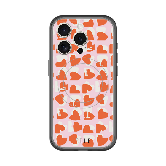 スリムプロテクションプレミアムケース with MagSafe［ ELLE - Saint Valentin - ペールピンク ］