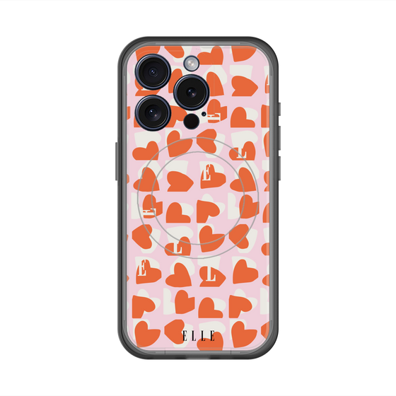 スリムプロテクションプレミアムケース with MagSafe［ ELLE - Saint Valentin - ペールピンク ］