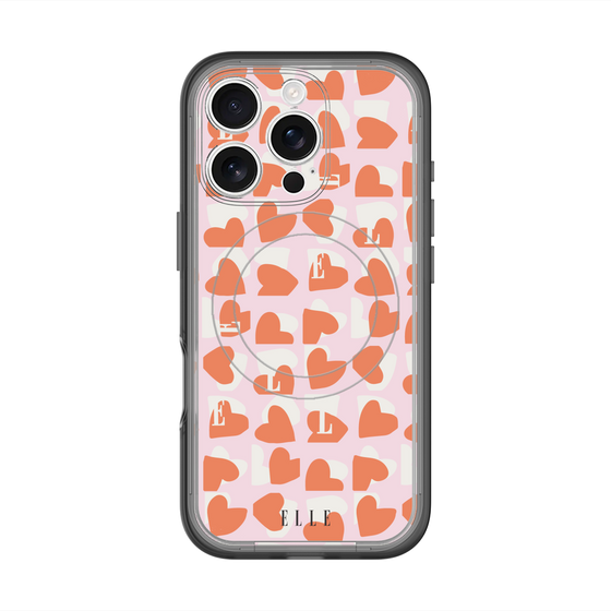 スリムプロテクションプレミアムケース with MagSafe［ ELLE - Saint Valentin - ペールピンク ］