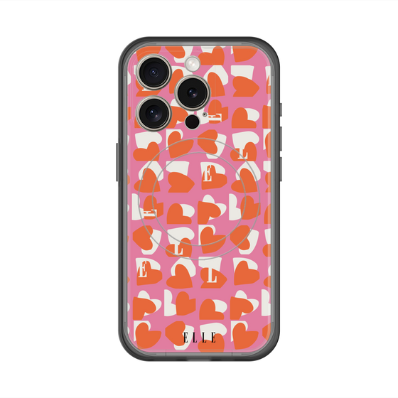 スリムプロテクションプレミアムケース with MagSafe［ ELLE - Saint Valentin - ピンク ］