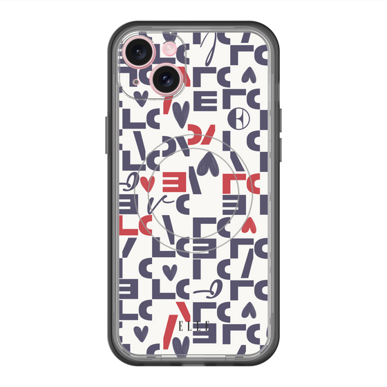 スリムプロテクションプレミアムケース with MagSafe［ ELLE - Simply Graphical ］