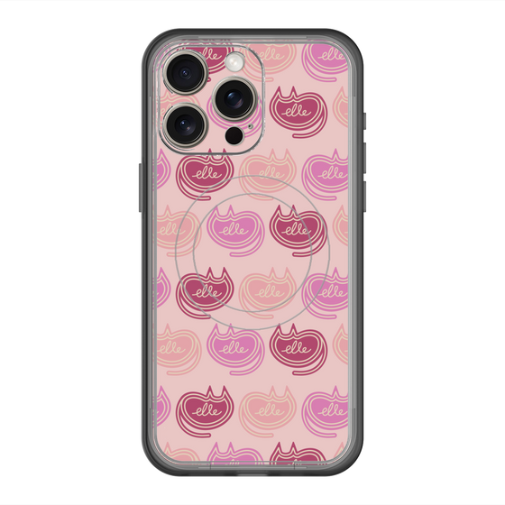 スリムプロテクションプレミアムケース with MagSafe［ ELLE - Cat Pattern - ピンク ］