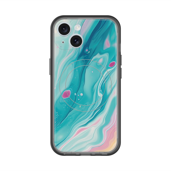 スリムプロテクションプレミアムケース with MagSafe［ Color Rain - オリジナル - Serene Wave ］