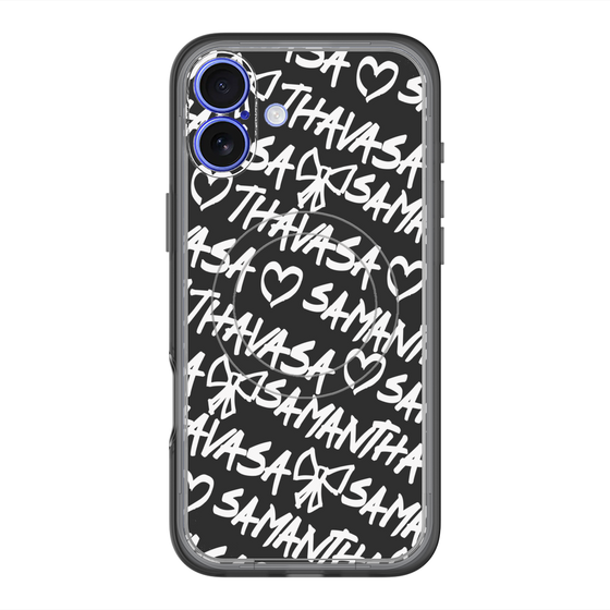 スリムプロテクションプレミアムケース with MagSafe［ Samantha Thavasa - スクリッタ - ブラック ］