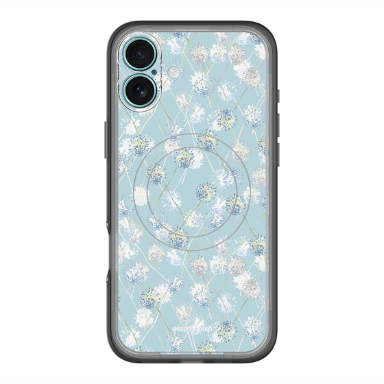 スリムプロテクションプレミアムケース with MagSafe［ 日比谷花壇 - DelicateGeometry - ライトブルー ］