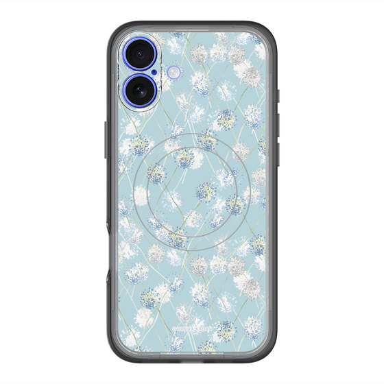 スリムプロテクションプレミアムケース with MagSafe［ 日比谷花壇 - DelicateGeometry - ライトブルー ］