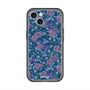 スリムプロテクションプレミアムケース with MagSafe［ 日比谷花壇 - FloralSymphony - ネイビー ］