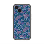スリムプロテクションプレミアムケース with MagSafe［ 日比谷花壇 - FloralSymphony - ネイビー ］