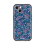 スリムプロテクションプレミアムケース with MagSafe［ 日比谷花壇 - FloralSymphony - ネイビー ］