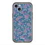 スリムプロテクションプレミアムケース with MagSafe［ 日比谷花壇 - FloralSymphony - ネイビー ］